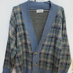Vintage Houndstooth Knit Cardigan